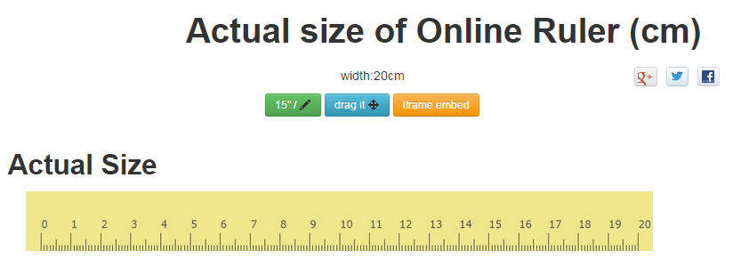 Online Ruler Actual Size(Inch Cm and Draggable)