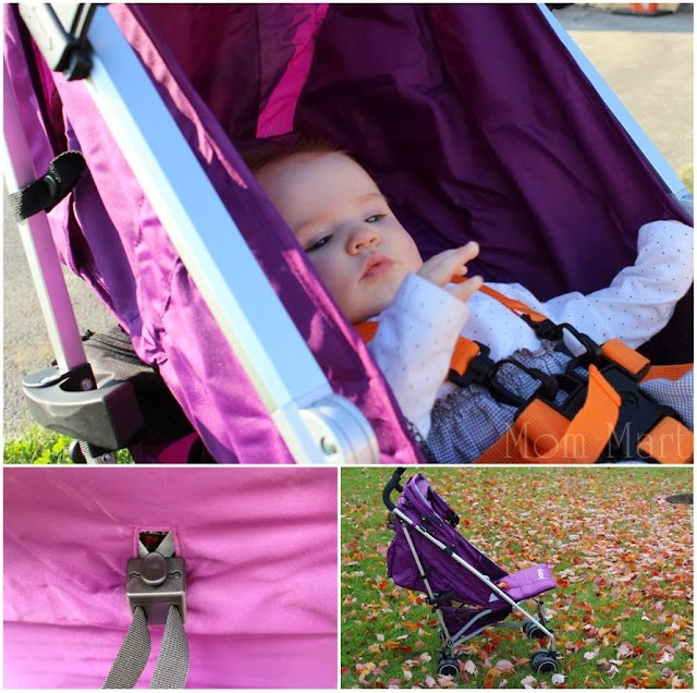 Joovy Groove Ultralight in Purpleness with baby girl