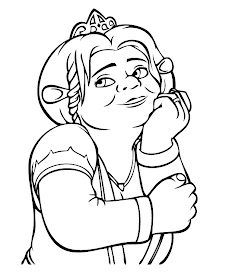 Dreamworks free Shrek coloring pages of Princess Fiona