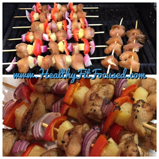 21 Day Fix Recipe, Pineapple Chicken Skewers, www.HealthyFitFocused.com, Julie Little Fitness