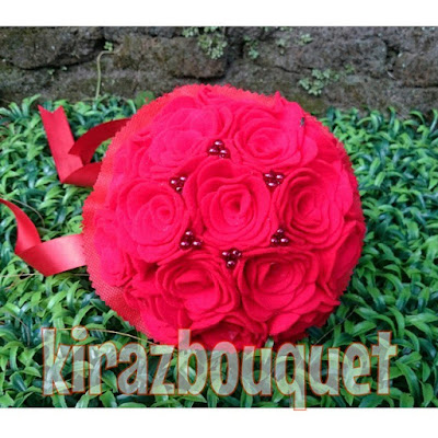 jual buket bouquet bunga handbouquet satin flanel handmade ...