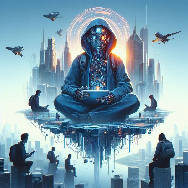 digital art ,show many developer working with lebtop from diffrent locations , 
