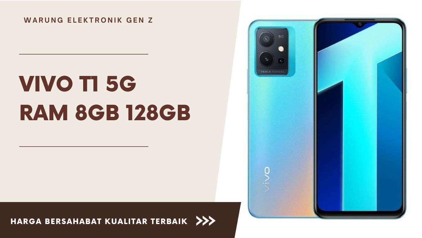 HANDPHONE TERBARU 2022 Vivo T1 5G (8/128) - Dimensity 810 5G, 8GB+4GB, Liquid Cooling