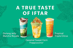 Starbucks New Summer Menu,  Starbucks, Starbucks Malaysia, Starbucks Ramadan Drinks Menu, Caramel Sweet Corn Frappuccino, Tropical Triple Citrus, Oolong Jelly Matcha Royale, Chewy Kurma Cookies, Kati Kati Blend Coffee, Flavorful Fun Merchandise Collection, Food, Lifestyle 