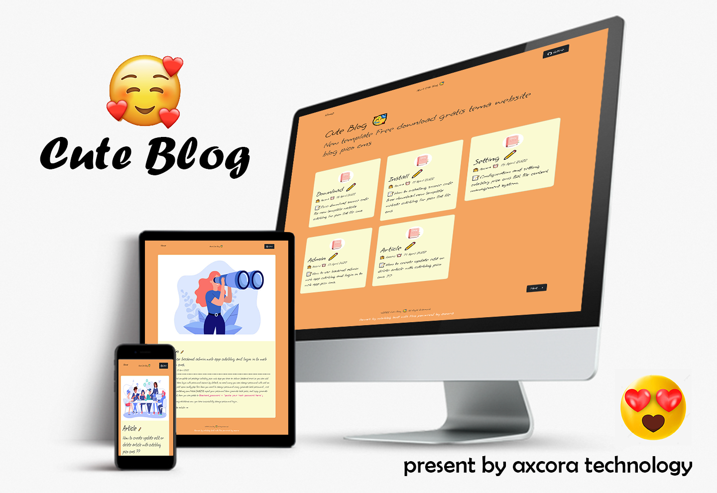 Inilah solusi blog dengan tema template cute plus dukungan seo dan markdown pico flatfile cms cuteblog