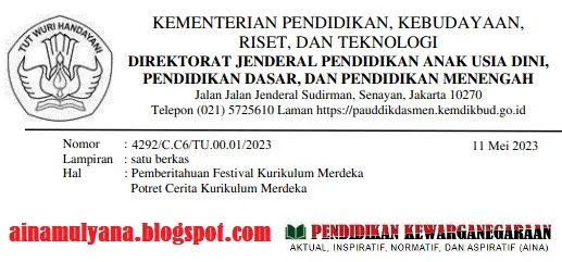 LOMBA POTRET CERITA KURIKULUM MERDEKA DALAM RANGKA FESTIVAL KURIKULUM MERDEKA 2023