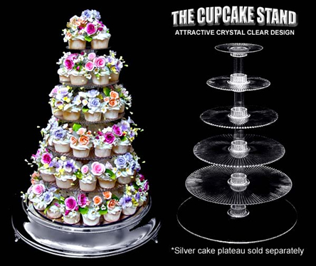 Many people do the classic stacked wedding cake look with a stacked cupcake