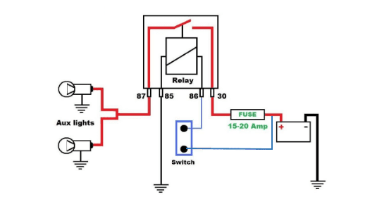 simple relay circuit diagram for lights