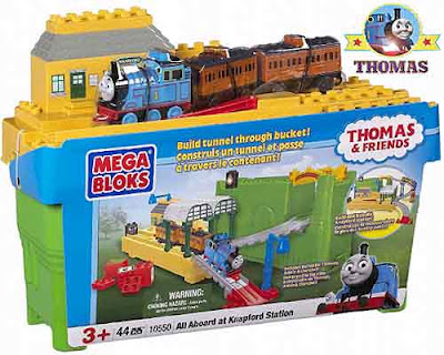 Cheap new to buy railway track Toy Thomas Mega Bloks sets Knapford Station childrens building bricks