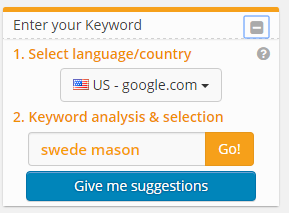 webtexttool keyword suggestions