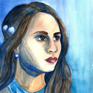 Spencer PLL watercolor portrait painting