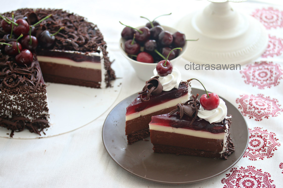 Puding Kek Blackforest / Blackforest Pudding Cake ~ Resepi 