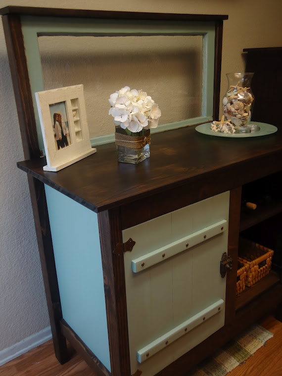 Repurposed Desk to Vintage Window Table- SOLD