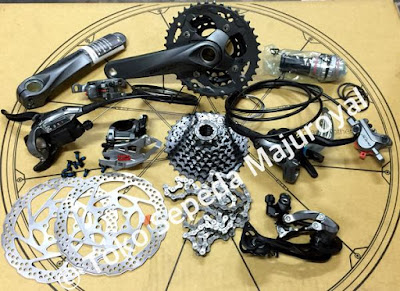 Groupset Alivio 3x9speed TANPA HUB Rotornya 6BOLT 