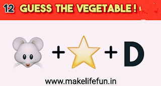 Emoji puzzle, Guess the vegetables puzzle, guess the vegetables emoji.