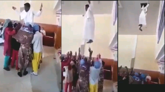 Photos of a pastor who was ascending to heaven. The flying pastor photo