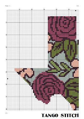 Texas floral map silhouette cross stitch pattern - Tango Stitch