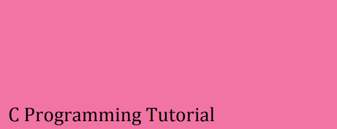 C Programming Tutorial | free download pdf