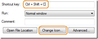 changeiconshortcutkey