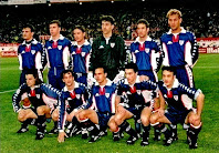 ATHLETIC CLUB DE BILBAO - Temporada 1998-99 - Bilbao, España - Ferreira, Carlos García, Íñigo Larrainzar, Imanol Etxeberría, Urrutia, Urzaiz; Alkiza, Joseba  Etxeberría, Felipe Guréndez, Larrazábal y Lacruz - ATLÉTICO DE MADRID 0, ATHLETIC CLUB DE BILBAO 0 -  05/12/1998 - Liga de 1ª División, jornada 13 - Madrid, estadio Vicente Calderón - 8º en la Liga, con Luis Fernández de entrenador