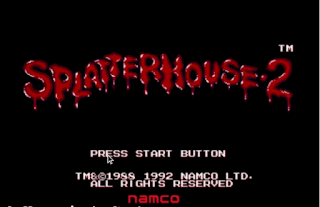 Splatter house  2 Start screen