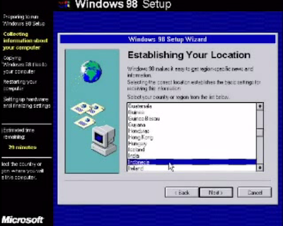 cara instal windows 98