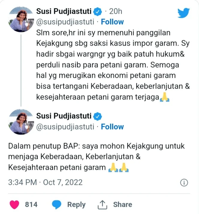 Susi Pudjiastuti 'Nyanyi' di Kejagung, Airlangga Hartarto Kesenggol Dugaan Korupsi Impor Garam