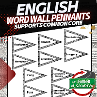 English, Word Wall Pennants, Bulletin Boards, Word Walls, Reading, Writing