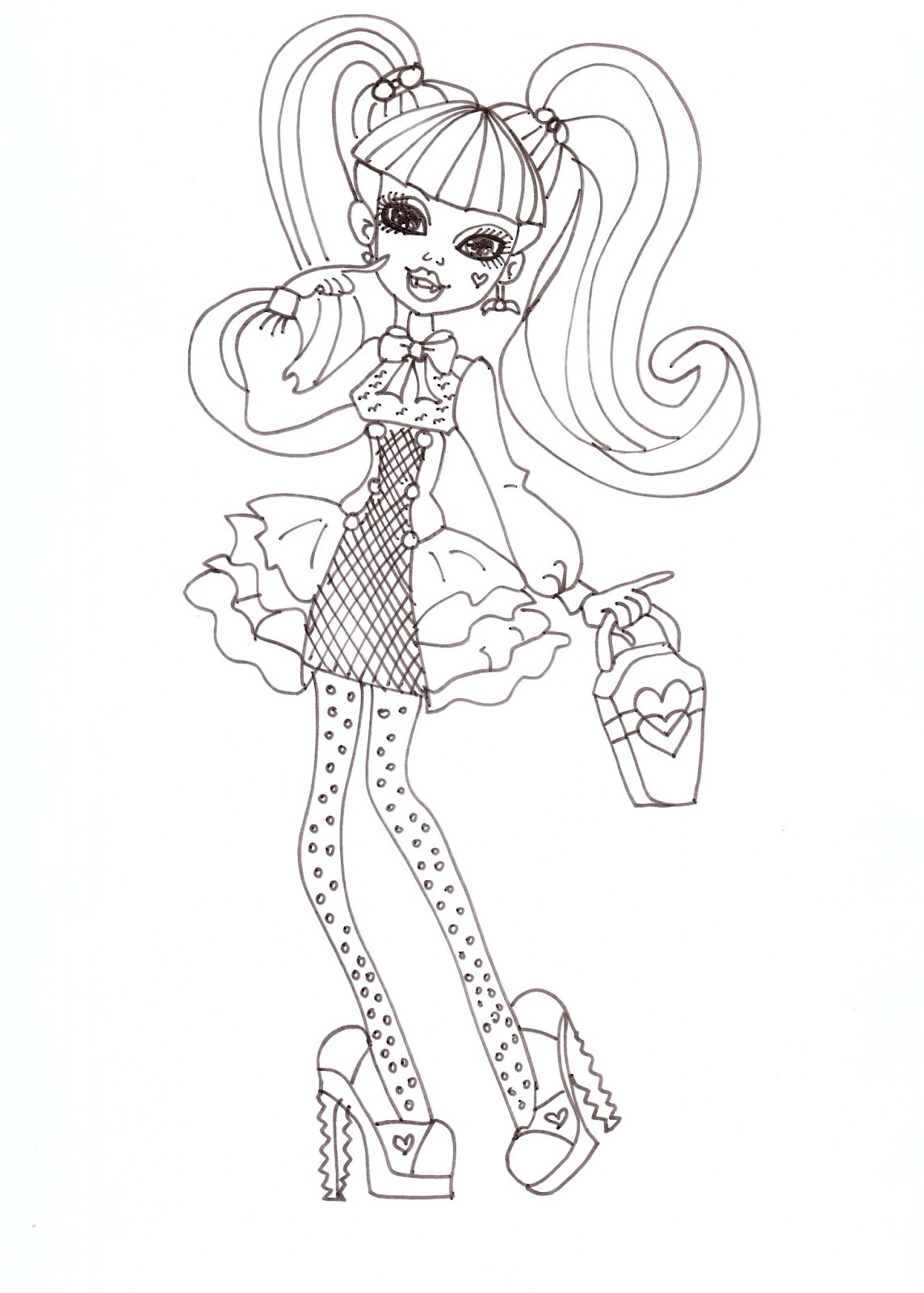 Free Printable Monster High Coloring Pages: Draculaura Coloring Sheet
