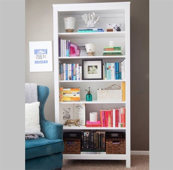 wood bookcases white