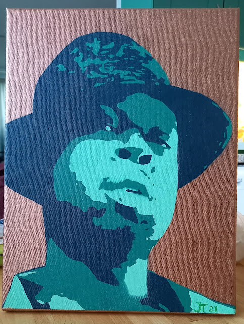 Picture of the late and great J Dilla, made with stencils.