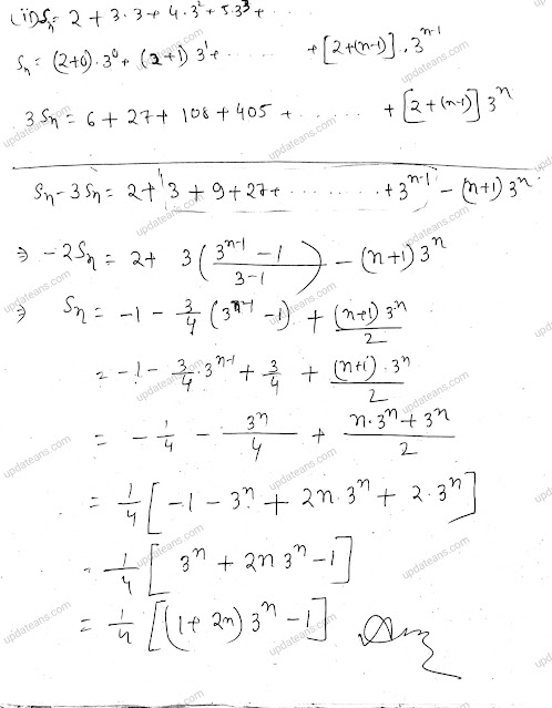 Class 11 Series 2+3.3+4.3^2+............... nth term