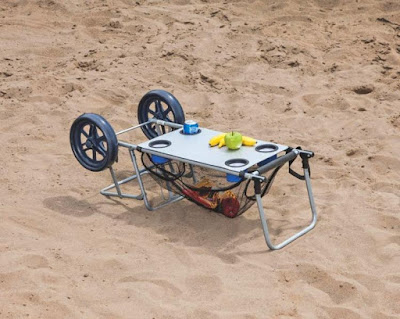 Wonder Cart - A Double Functions Beach Cart, Helps You Haul Your Stuff And As A Table