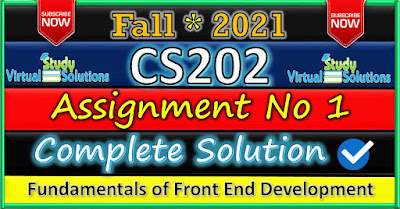 CS202 Assignment 1 Solution Fall 2021