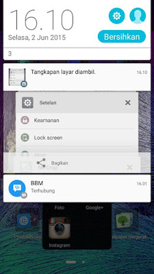 Menu Screen Lollipop Asus Zenfone 5