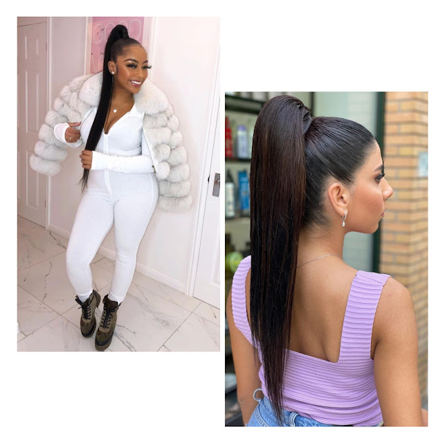 High ponytail with weave for black hair