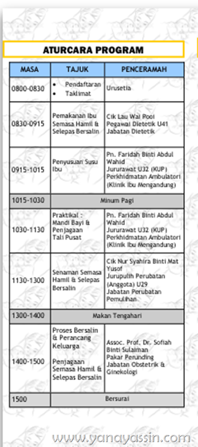 Kelas Antenatal Ibu Mengandung Hamil 2014 2015 2016 2017 PPUM  