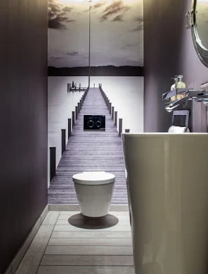 Beautiful wall decoration for unique bathroom decor ideas with wall decals