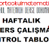 HAFTALIK  DERS ÇALIŞMA KONTROL TABLOSU