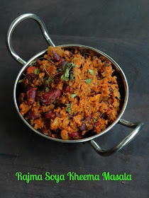 Minced Soya Kidney Beans Curry, Vegan Rajma Keema