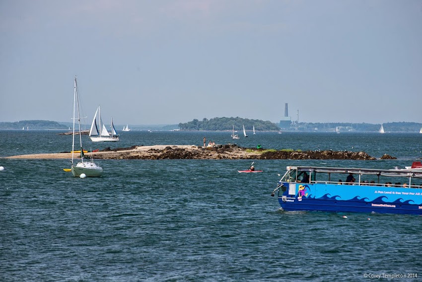 Pomroy Rock bar island off of East End Beach in Portland, Maine Summer July 2014 photo by Corey Templeton