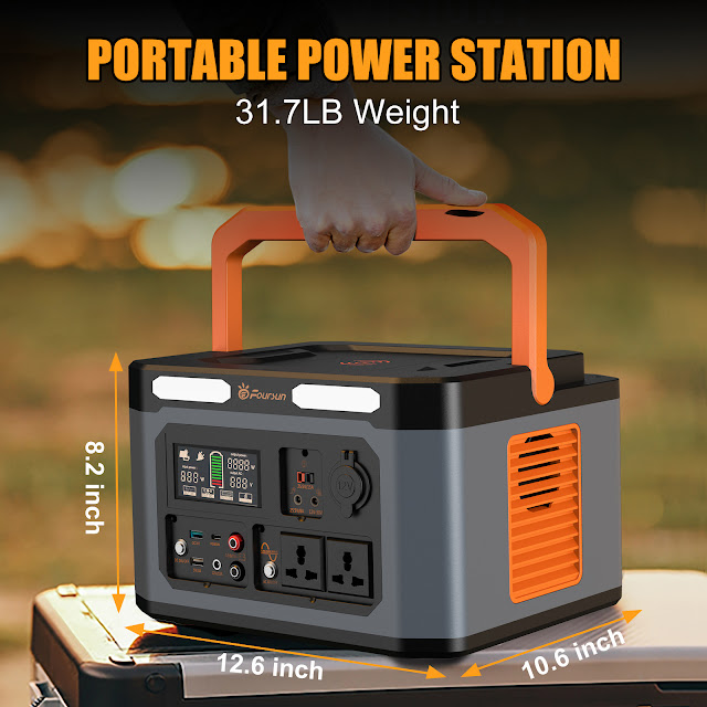 Portable 1500W Power Station 1598.4Wh with 2 AC Outlets Wireless Charge 65W PD Solar Generator for Emergency Outdoor Camping Travel