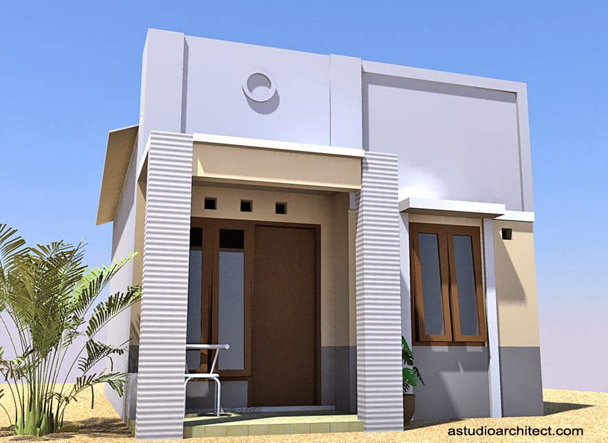 A: Desain rumah mungil sederhana 5x7m