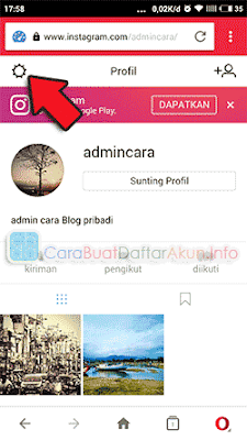 cara keluar dari instagram web