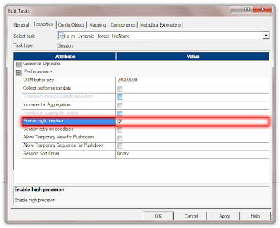 Informatica High Precision Enable