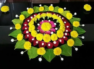 leaves in the shape of rangoli 