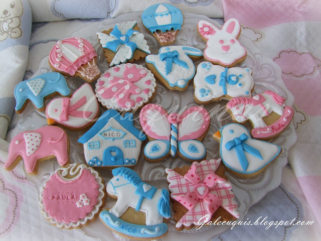 galletas infantiles rosa y azul