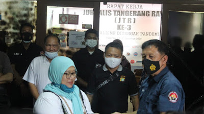 HUT Humas Polri Ke 69,Kasubag Humas Polres Metro Tangerang Kunjungi Markas JTR 