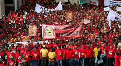 Protests grip South Africa as workers demand "living wage"