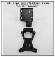 RadioPopper PX Mounting Bracket & Base - Showing Separate Parts - Rear View